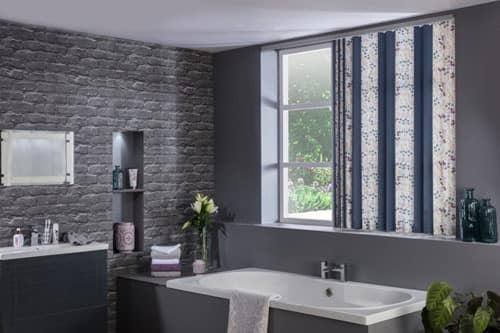 Vertical Window Blinds modern pattern bathroom blue