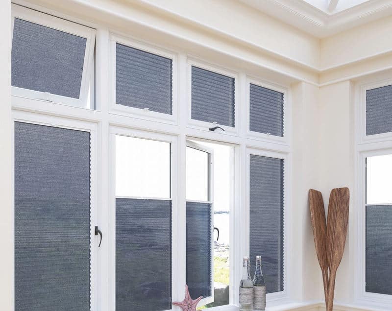 Perfect Fit Blinds Bespoke pleated cobalt blue